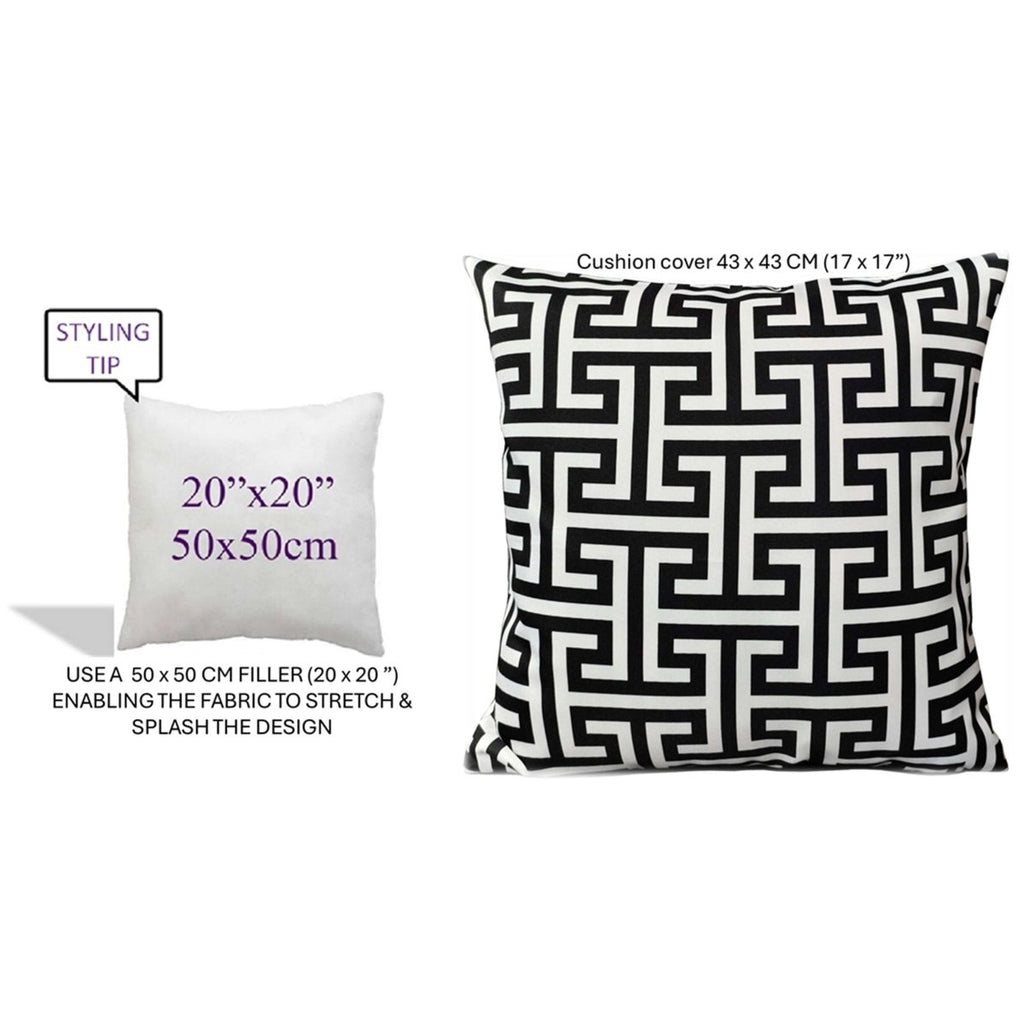 OLIVIA ROCCO Milano Black Waterproof Cushion Covers 43x43 cm Reversible Breathable - Joe’s Haven