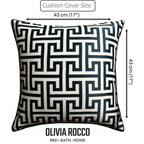 OLIVIA ROCCO Milano Black 2 Pack Scatter Cushion Covers Soft Touch with Hidden Zipper - Joe’s Haven