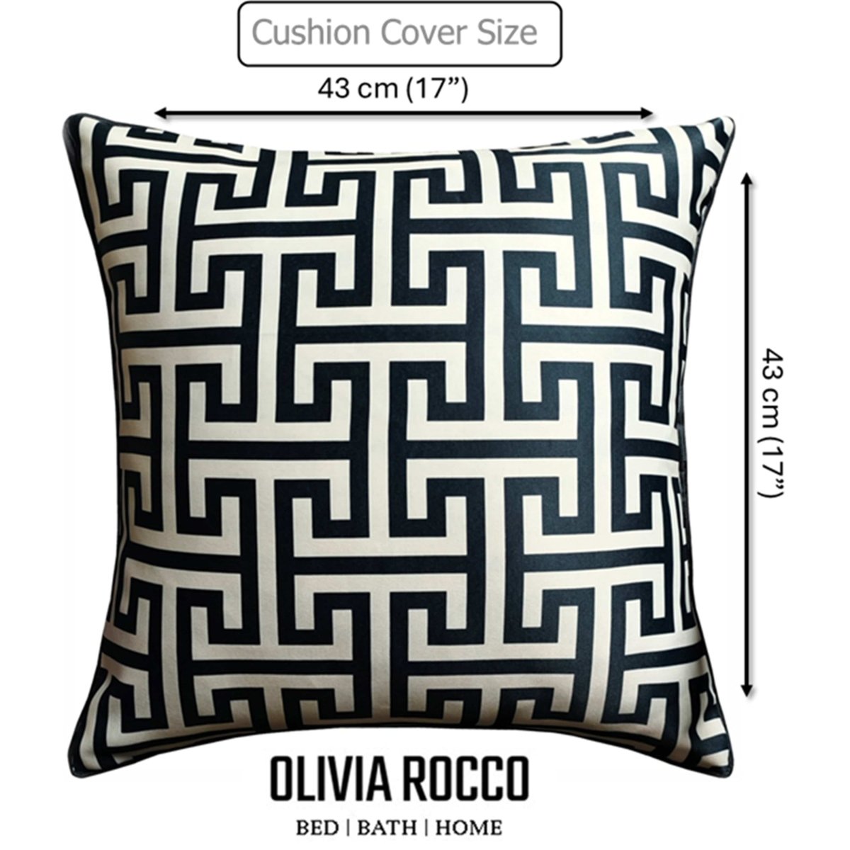 OLIVIA ROCCO Milano Black 2 Pack Scatter Cushion Covers Soft Touch with Hidden Zipper - Joe’s Haven