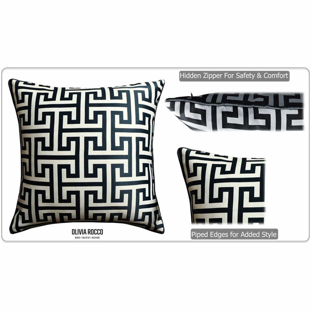 OLIVIA ROCCO Milano Black 2 Pack Scatter Cushion Covers Soft Touch with Hidden Zipper - Joe’s Haven