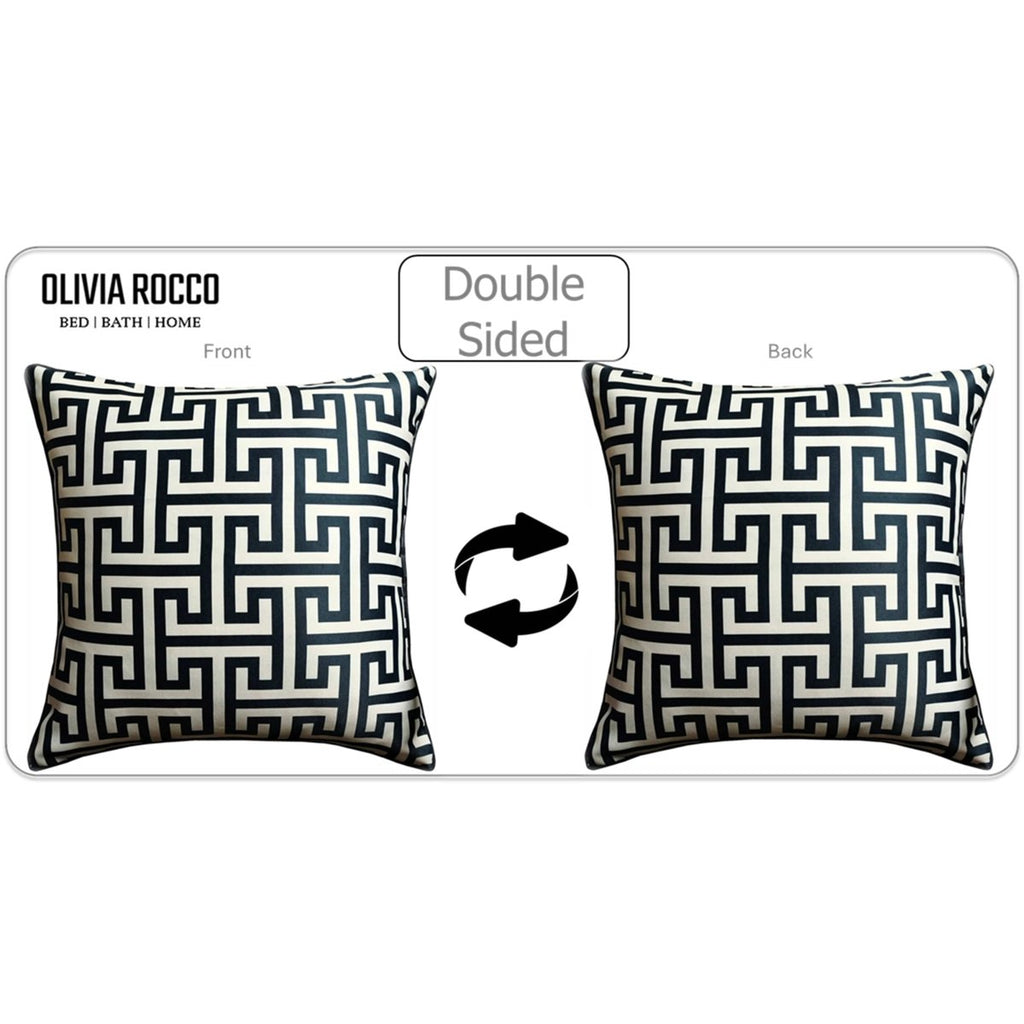 OLIVIA ROCCO Milano Black 2 Pack Scatter Cushion Covers Soft Touch with Hidden Zipper - Joe’s Haven