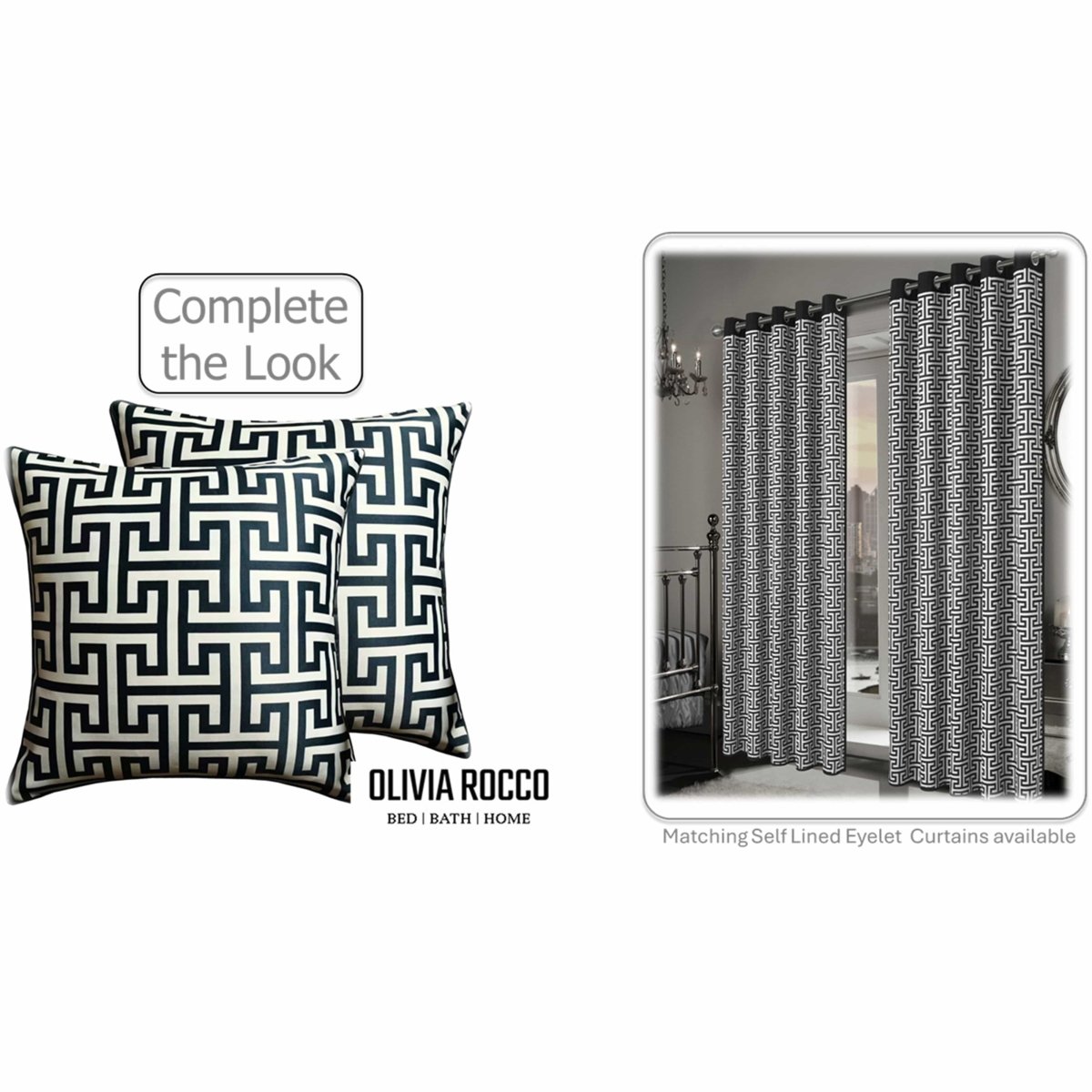 OLIVIA ROCCO Milano Black 2 Pack Scatter Cushion Covers Soft Touch with Hidden Zipper - Joe’s Haven