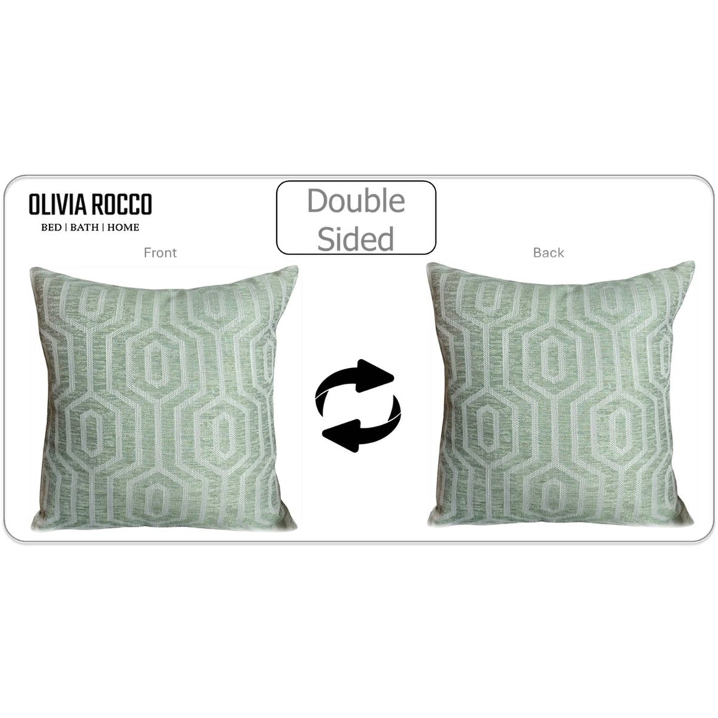 OLIVIA ROCCO Paris Cushion Covers Two Pack Modern Sage Green Decorative Square Scatter - Joe’s Haven