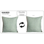 OLIVIA ROCCO Paris Cushion Covers Two Pack Modern Sage Green Decorative Square Scatter - Joe’s Haven