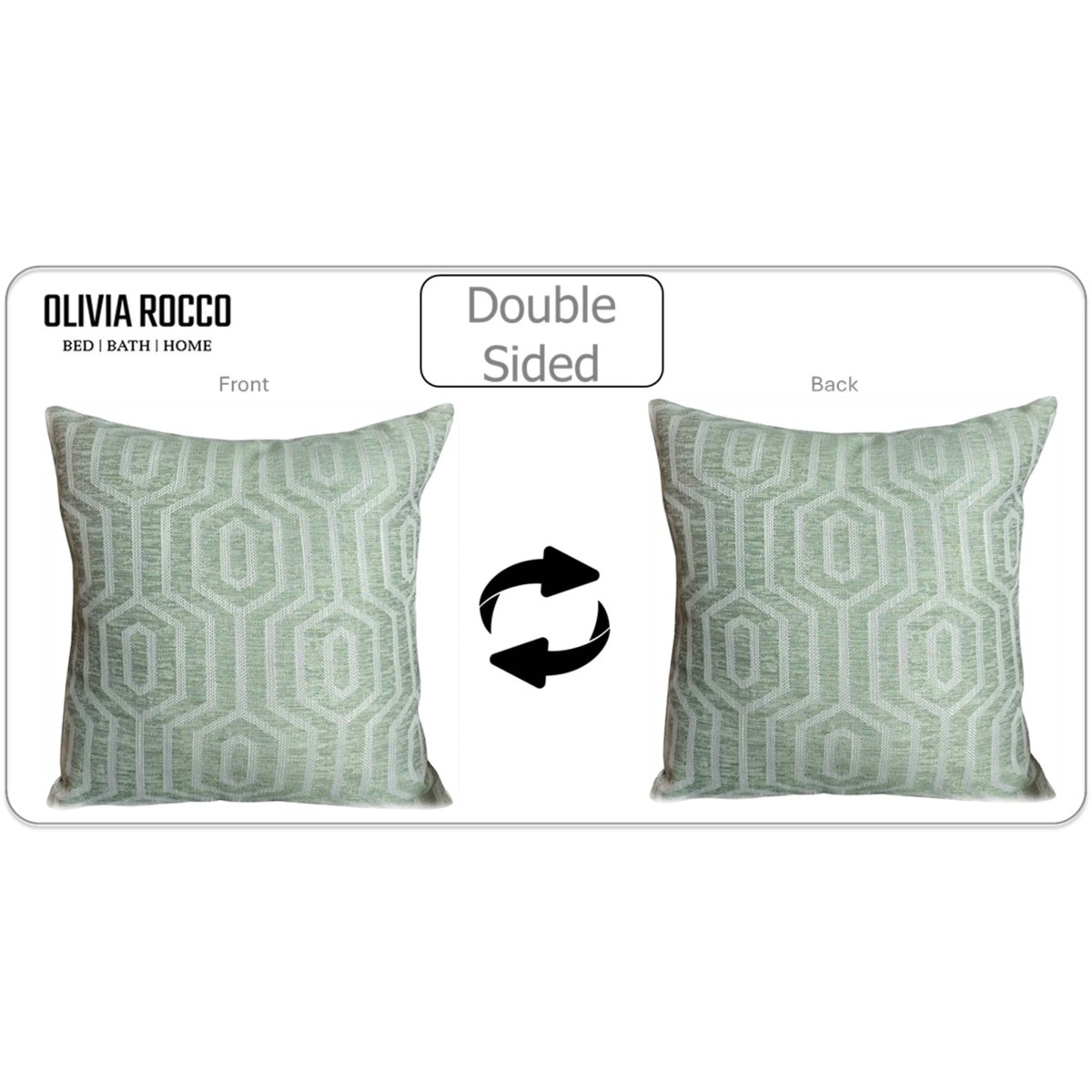 OLIVIA ROCCO Paris Cushion Covers Two Pack Modern Sage Green Decorative Square Scatter - Joe’s Haven