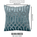 OLIVIA ROCCO Luxe Geo Velvet Cushion Covers 2 Pack Teal 43x43 cm Geometric Decorative - Joe’s Haven