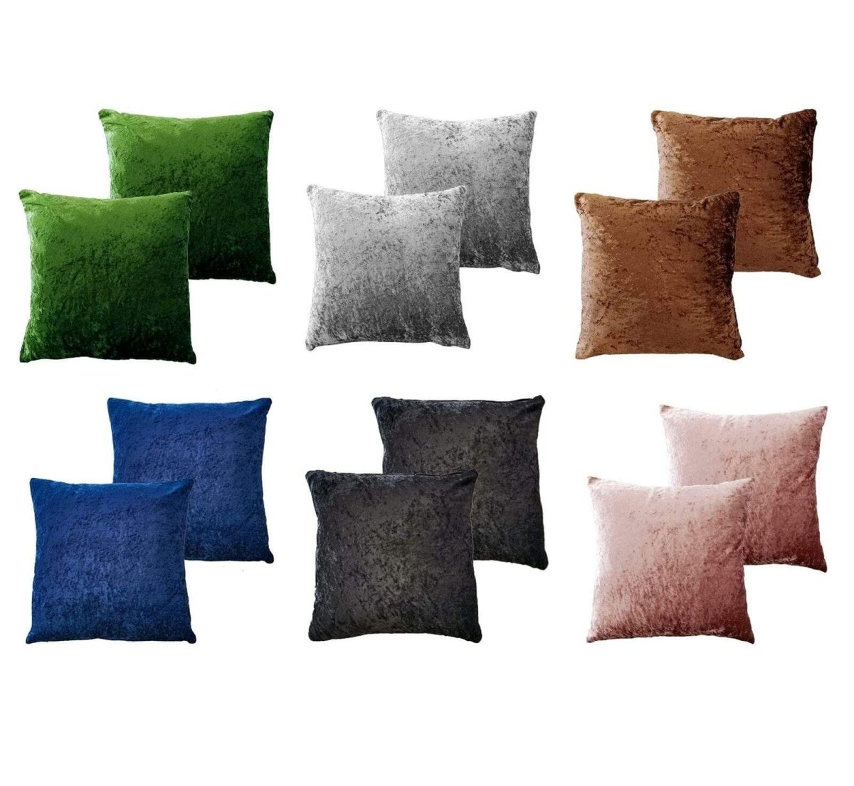 OLIVIA ROCCO Crushed Velvet Cushion Covers 17x17 Inches Pack Of 2 For Sofa Bedroom - Joe’s Haven