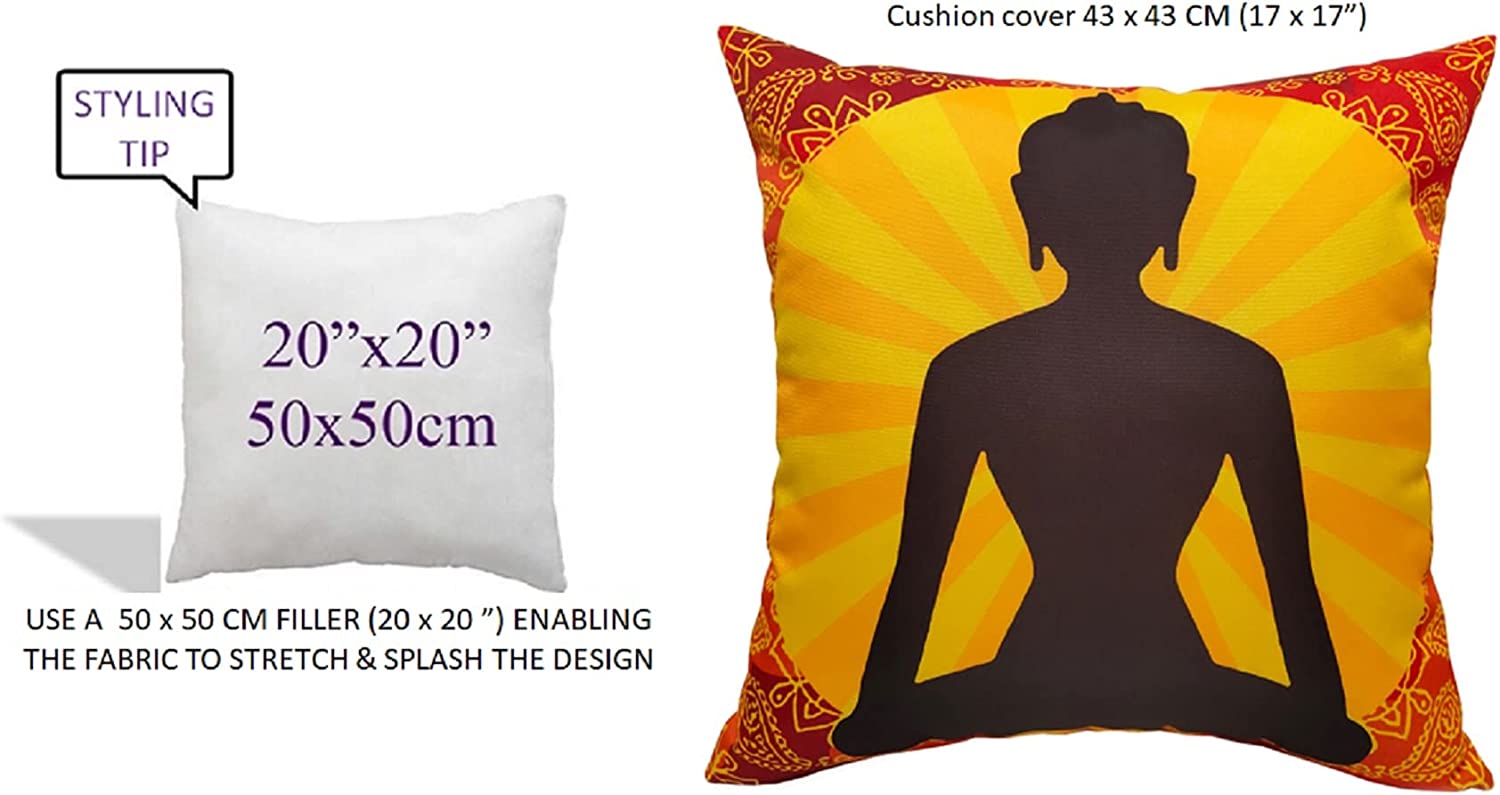 OLIVIA ROCCO Buddha Waterproof Cushion Covers 43x43 cm Reversible Breathable Decorative - Joe’s Haven