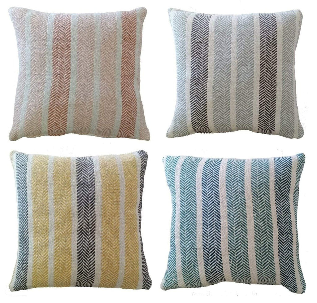 OLIVIA ROCCO Cushion Covers Striped Indian Cotton Indoor Outdoor With Discreet Zipper - Joe’s Haven