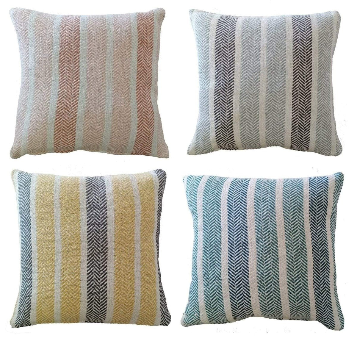 OLIVIA ROCCO Cushion Covers Striped Indian Cotton Indoor Outdoor With Discreet Zipper - Joe’s Haven