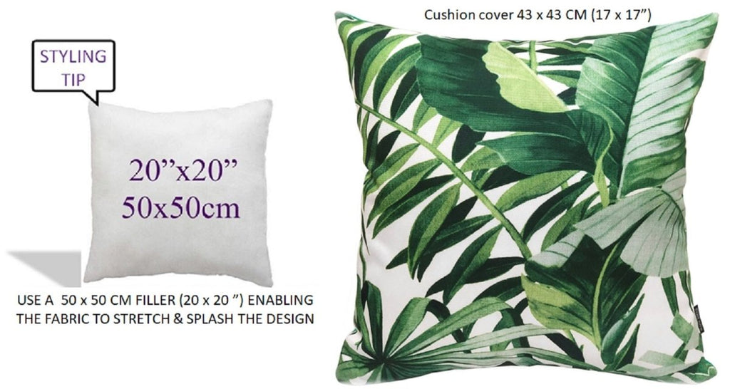 OLIVIA ROCCO Cushion Covers Jamil Green Waterproof 43x43 cm Reversible Breathable Indoor - Joe’s Haven