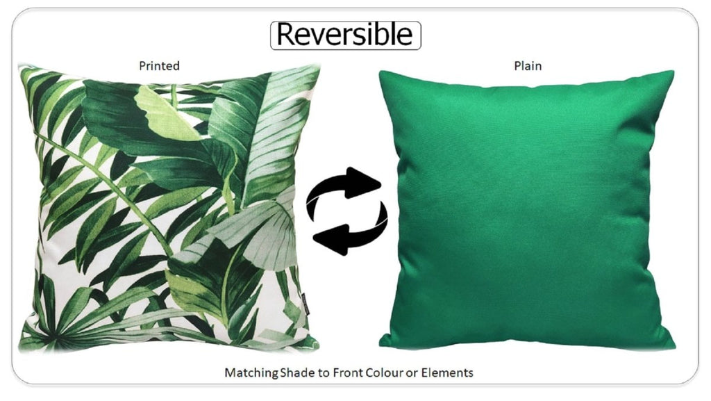 OLIVIA ROCCO Cushion Covers Jamil Green Waterproof 43x43 cm Reversible Breathable Indoor - Joe’s Haven