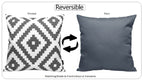 OLIVIA ROCCO Nairobi Charcoal Waterproof Cushion Covers 43 x 43 Cm Reversible Breathable - Joe’s Haven
