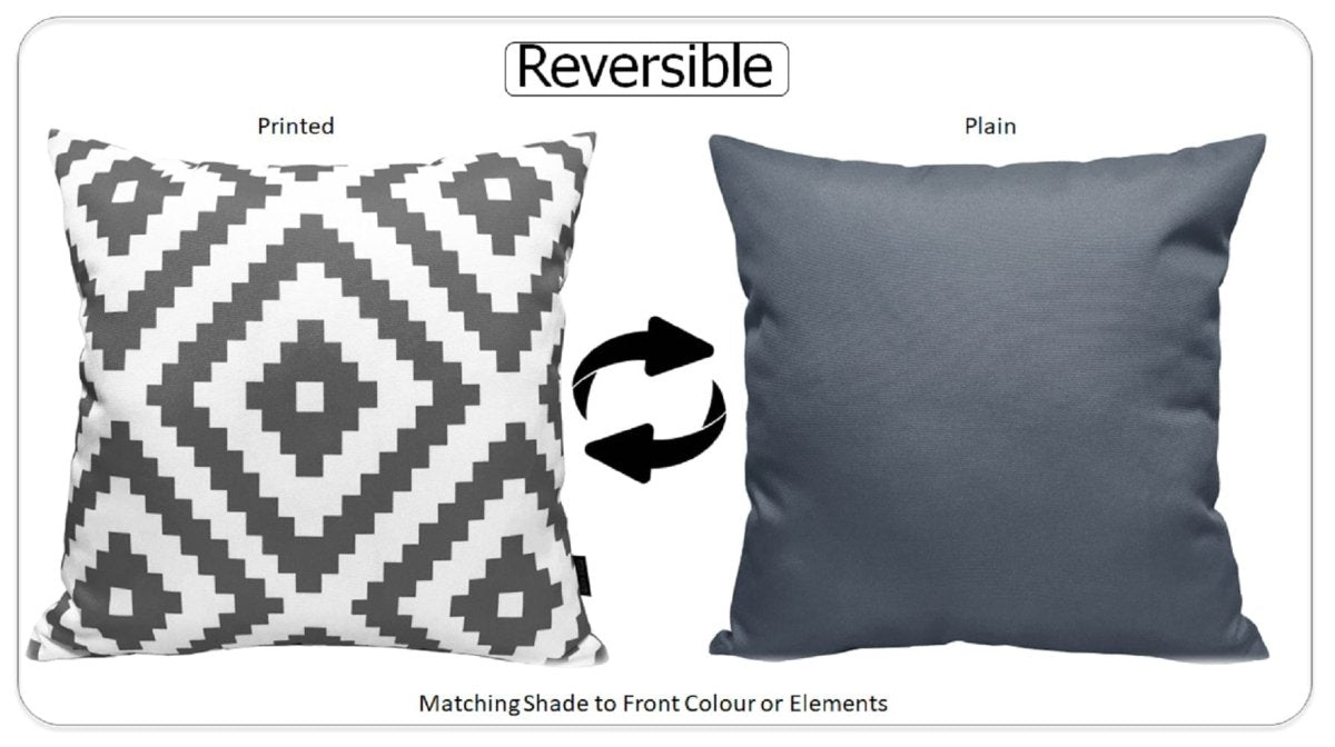 OLIVIA ROCCO Nairobi Charcoal Waterproof Cushion Covers 43 x 43 Cm Reversible Breathable - Joe’s Haven