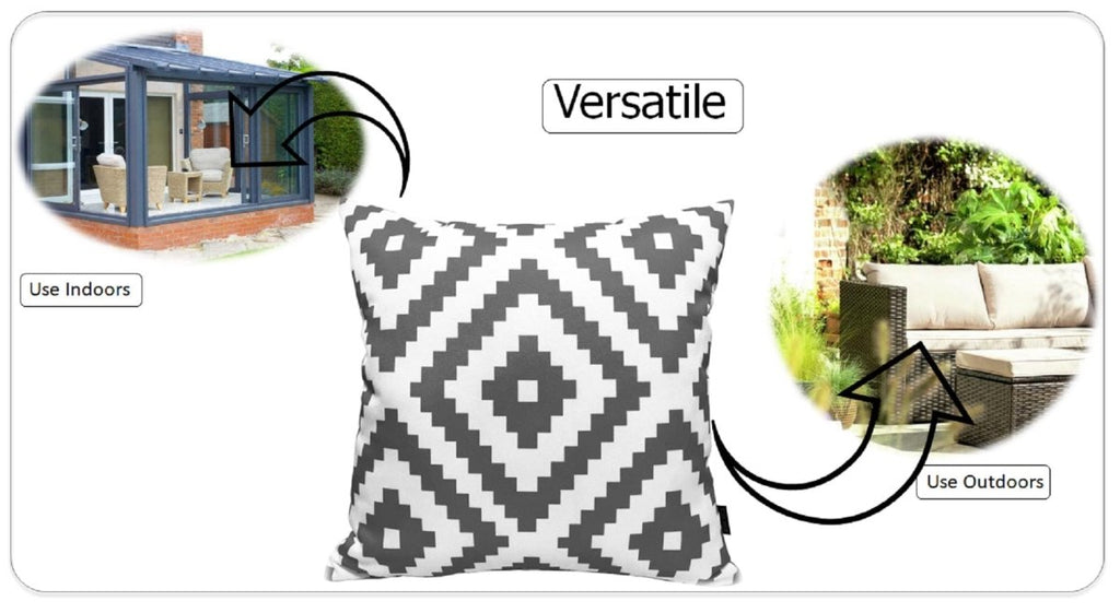 OLIVIA ROCCO Nairobi Charcoal Waterproof Cushion Covers 43 x 43 Cm Reversible Breathable - Joe’s Haven