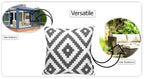 OLIVIA ROCCO Nairobi Charcoal Waterproof Cushion Covers 43 x 43 Cm Reversible Breathable - Joe’s Haven