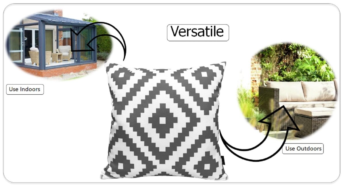 OLIVIA ROCCO Nairobi Charcoal Waterproof Cushion Covers 43 x 43 Cm Reversible Breathable - Joe’s Haven