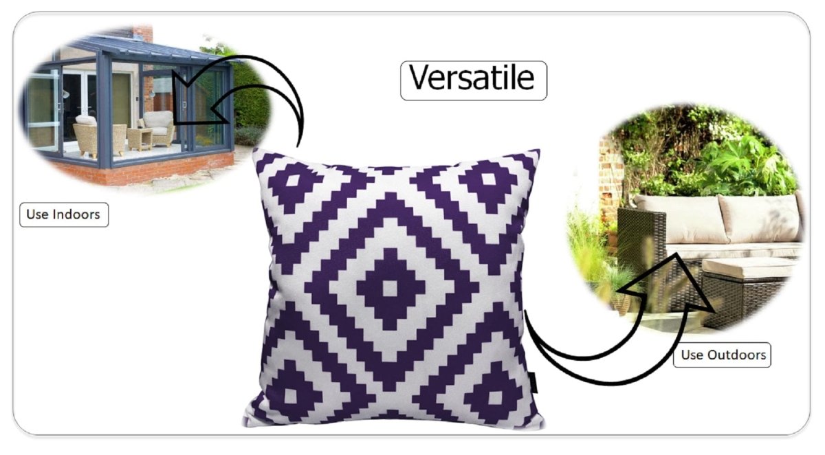 OLIVIA ROCCO Outdoor Scatter Cushion Covers Nairobi Purple 43 X 43 cm Waterproof Weather - Joe’s Haven
