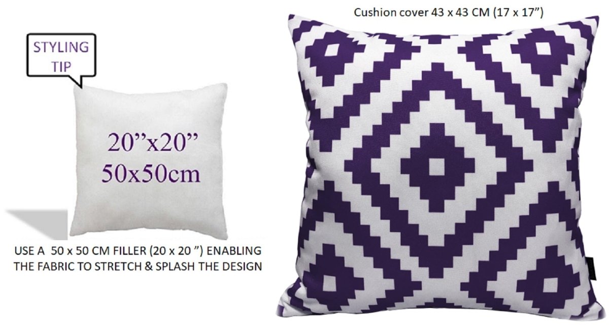 OLIVIA ROCCO Outdoor Scatter Cushion Covers Nairobi Purple 43 X 43 cm Waterproof Weather - Joe’s Haven