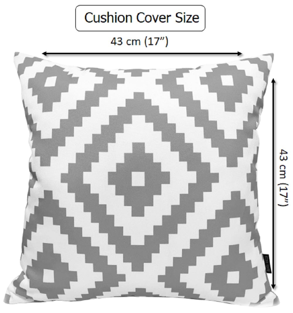 OLIVIA ROCCO Nairobi Silver Waterproof Cushion Covers 43 x 43 cm Reversible Indoor - Joe’s Haven