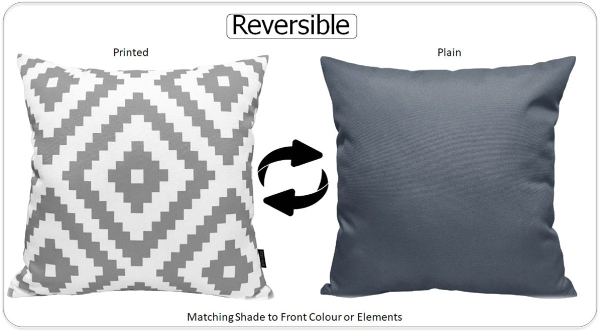 OLIVIA ROCCO Nairobi Silver Waterproof Cushion Covers 43 x 43 cm Reversible Indoor - Joe’s Haven