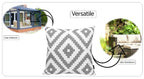 OLIVIA ROCCO Nairobi Silver Waterproof Cushion Covers 43 x 43 cm Reversible Indoor - Joe’s Haven
