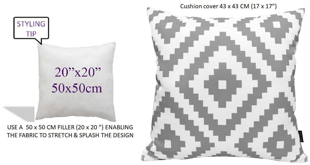 OLIVIA ROCCO Nairobi Silver Waterproof Cushion Covers 43 x 43 cm Reversible Indoor - Joe’s Haven