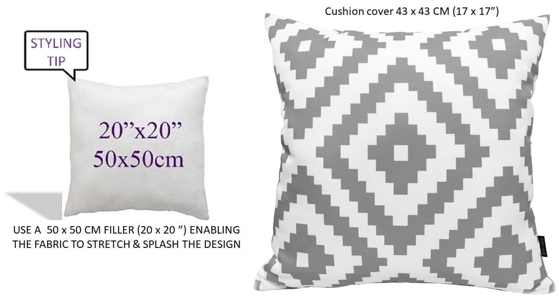OLIVIA ROCCO Nairobi Silver Waterproof Cushion Covers 43 x 43 cm Reversible Indoor - Joe’s Haven