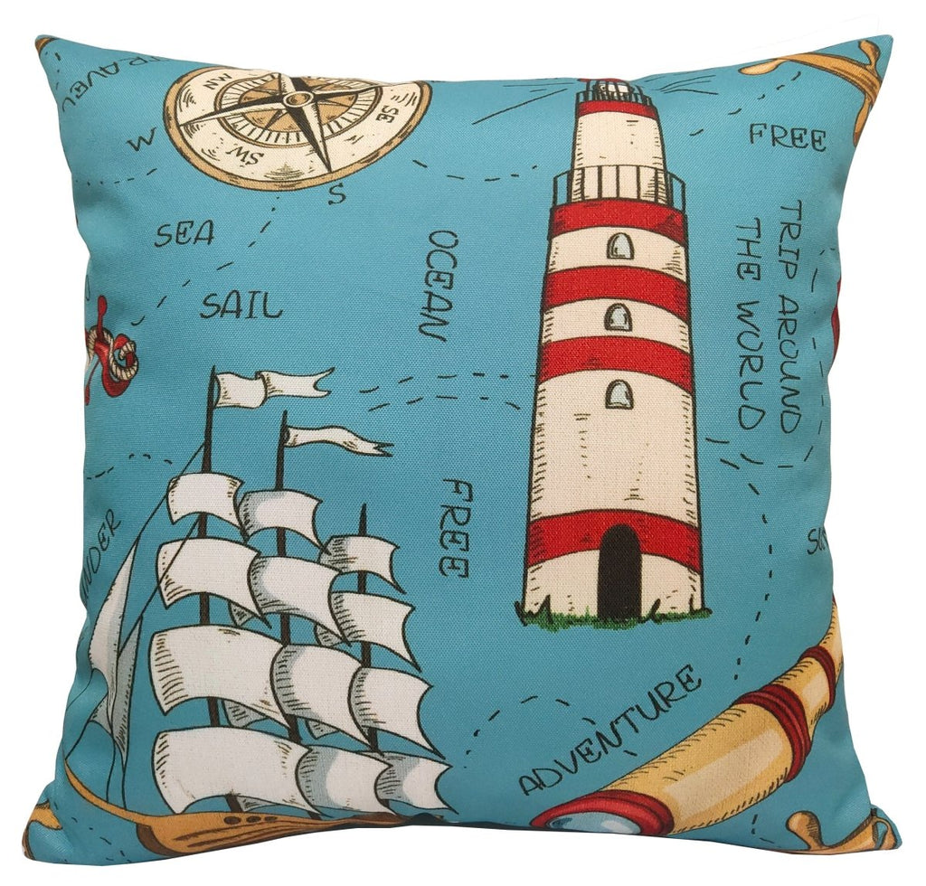 OLIVIA ROCCO Water Resistant 17 X 17 Inches Patio Garden Cushion Covers Seaside Coastal - Joe’s Haven