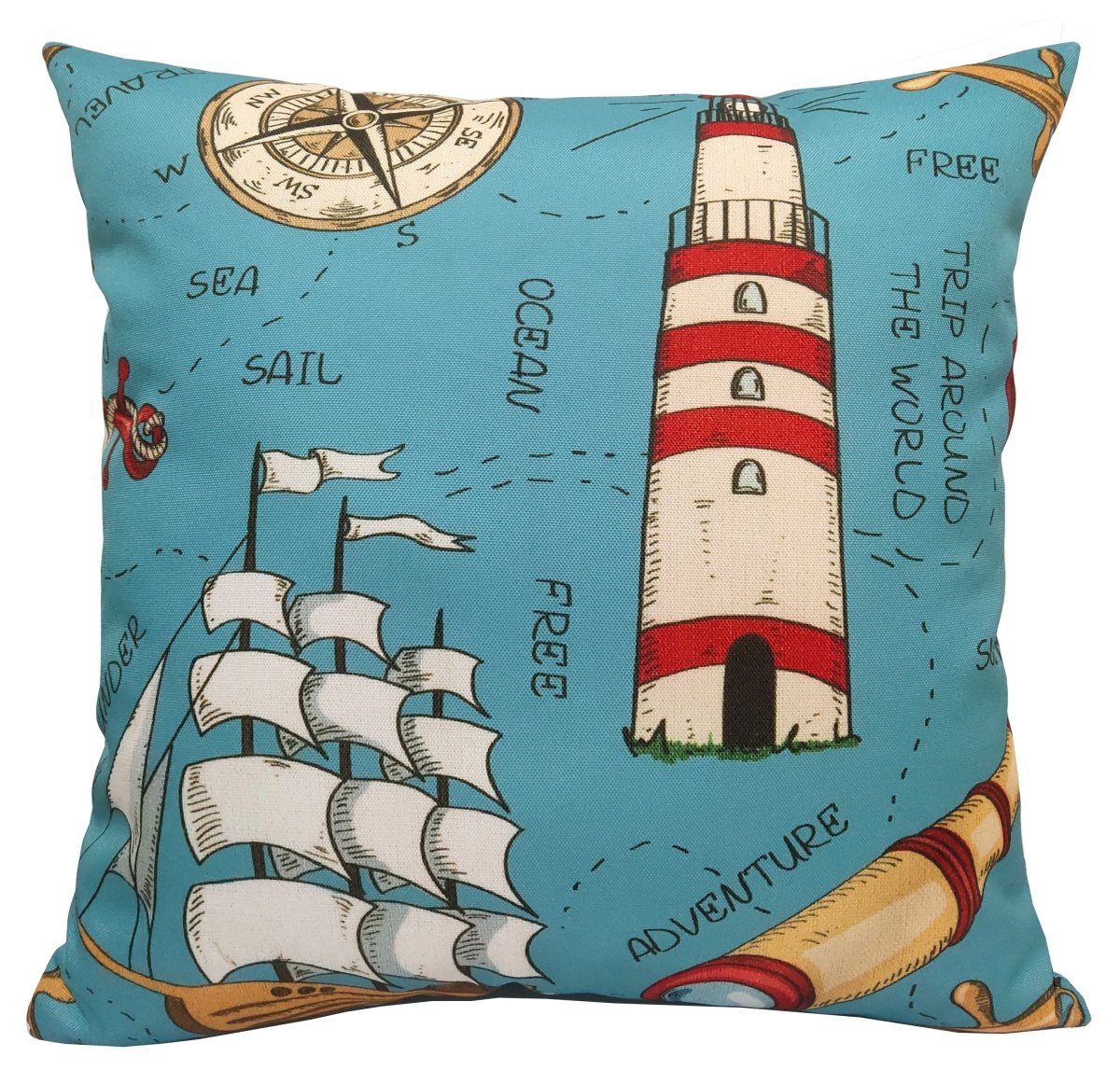 OLIVIA ROCCO Water Resistant 17 X 17 Inches Patio Garden Cushion Covers Seaside Coastal - Joe’s Haven
