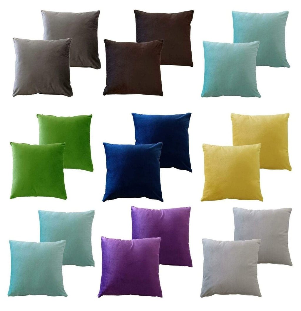 OLIVIA ROCCO Pack Of 2 Ultra - Soft Matte Velvet Cushion Covers 17x17 Inch Charcoal Silver Bedroom Refresh Sofa Accent - Joe’s Haven