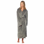 OLIVIA ROCCO Womens Stripe Jacquard Soft Warm Long Dressing Gown With Belt Pockets Shawl - Joe’s Haven
