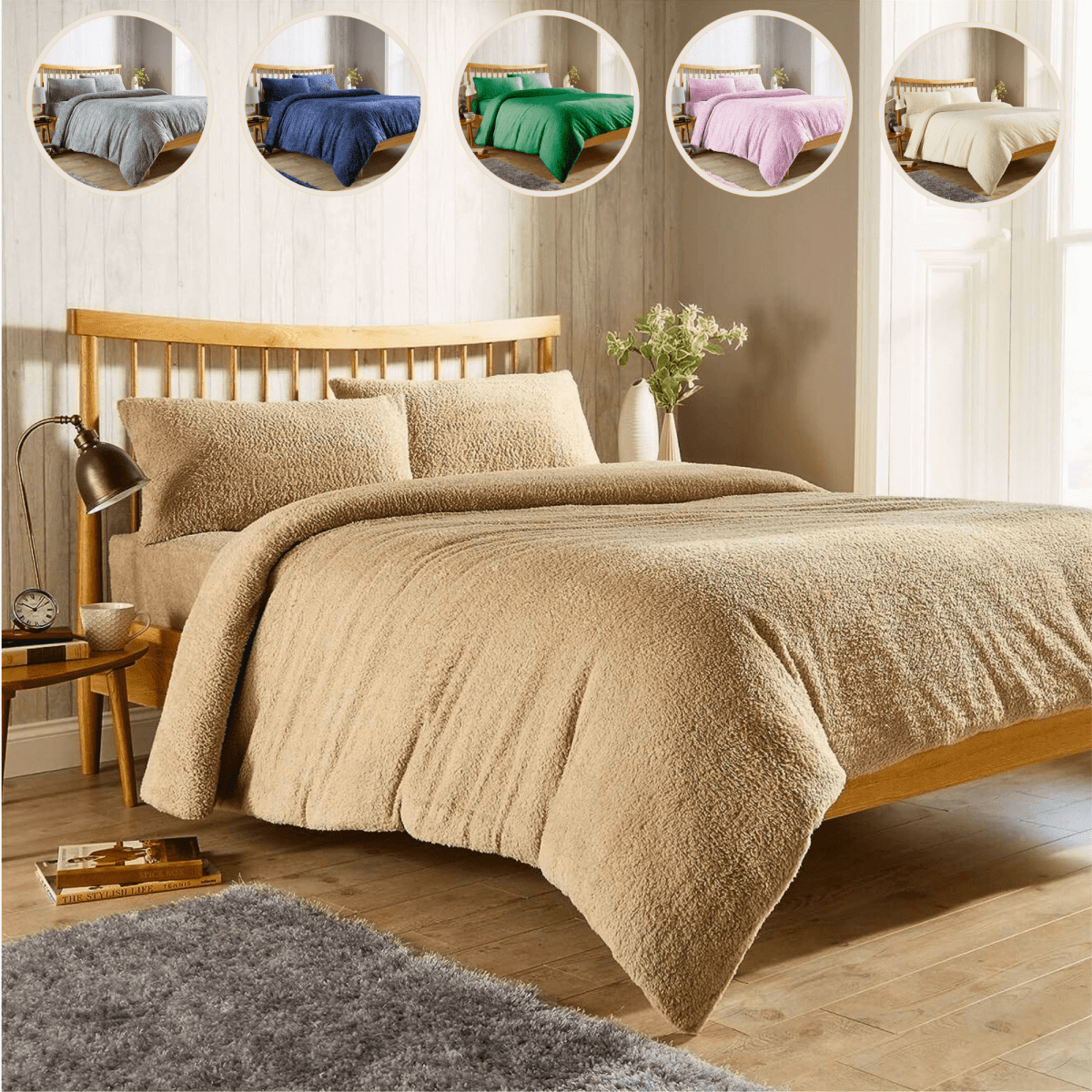 OLIVIA ROCCO Teddy Fleece Duvet Cover Set Premium Plush Ultra Cosy Winter Bedding - Joe’s Haven