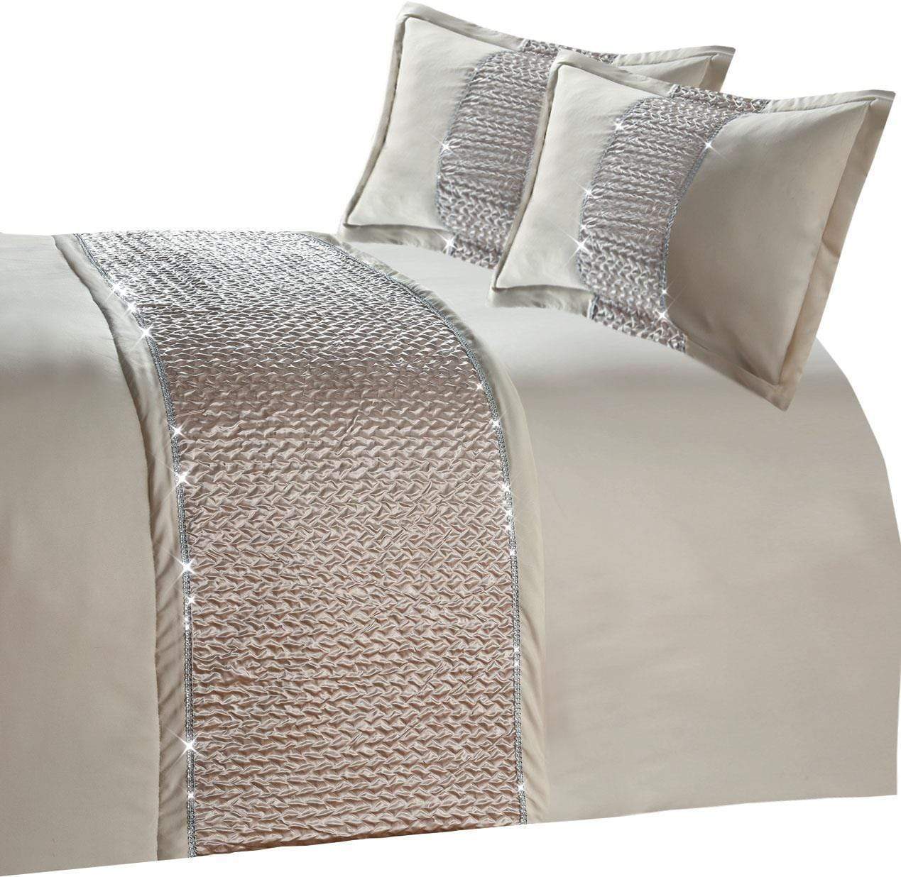 OLIVIA ROCCO Zenia Duvet Cover Set With Quilted Trim And Diamante Detailing For Luxurious - Joe’s Haven
