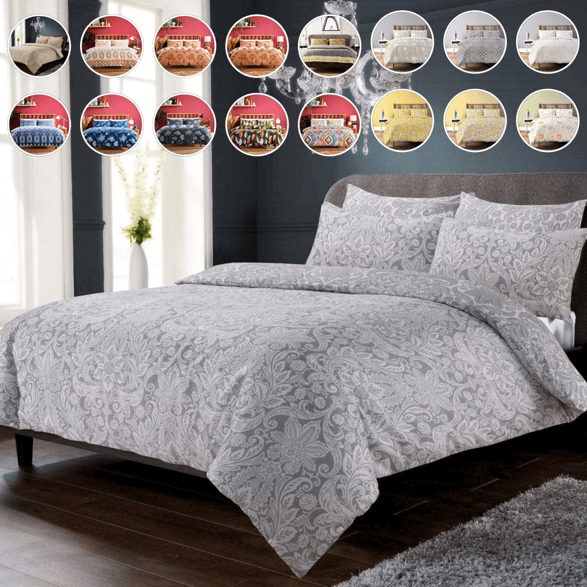 OLIVIA ROCCO Luxury Cotton Rich Duvet Sets Easycare Includes Duvet Cover And Pillowcases - Joe’s Haven