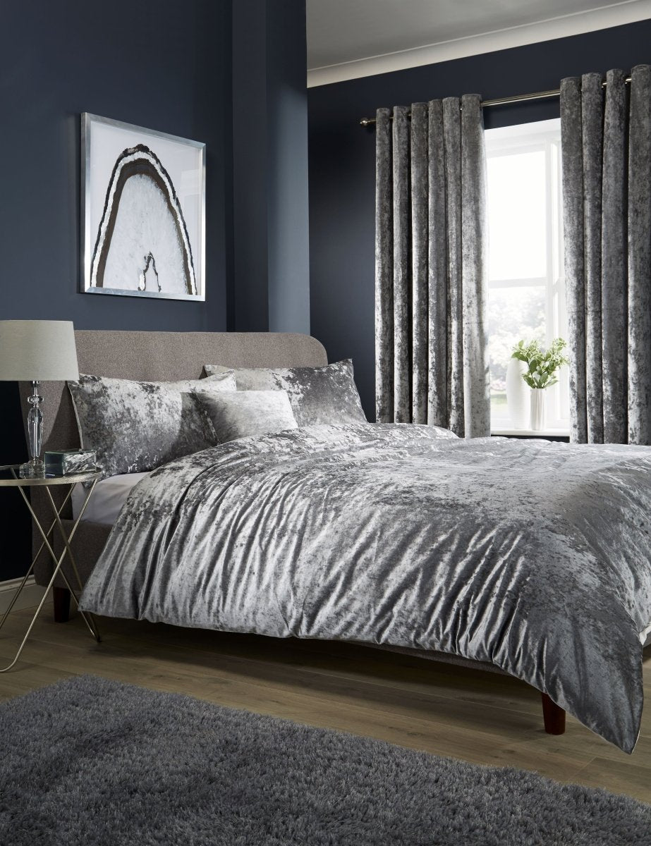 OLIVIA ROCCO Crushed Velvet Duvet Cover Set With Pillowcases Double King Super King - Joe’s Haven
