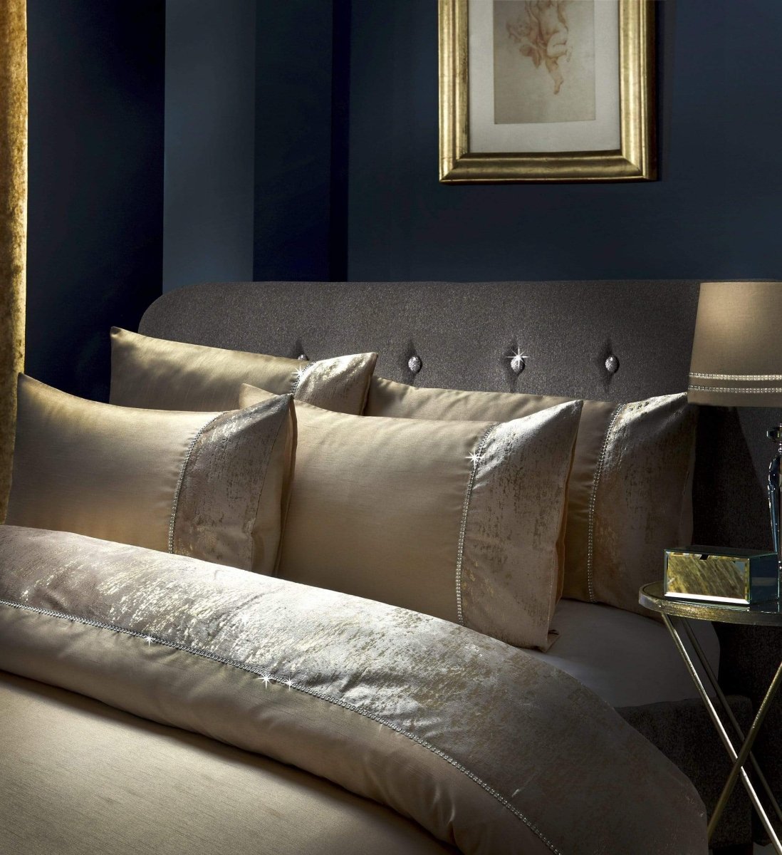 OLIVIA ROCCO Valentina Duvet Set With Crushed Velvet Trim And Diamante Detailing - Joe’s Haven