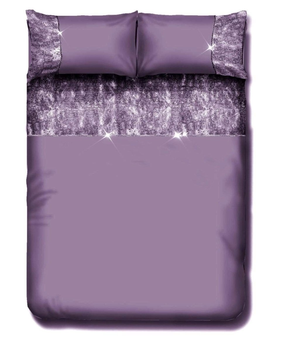 OLIVIA ROCCO Valentina Duvet Set With Crushed Velvet Trim And Diamante Detailing - Joe’s Haven