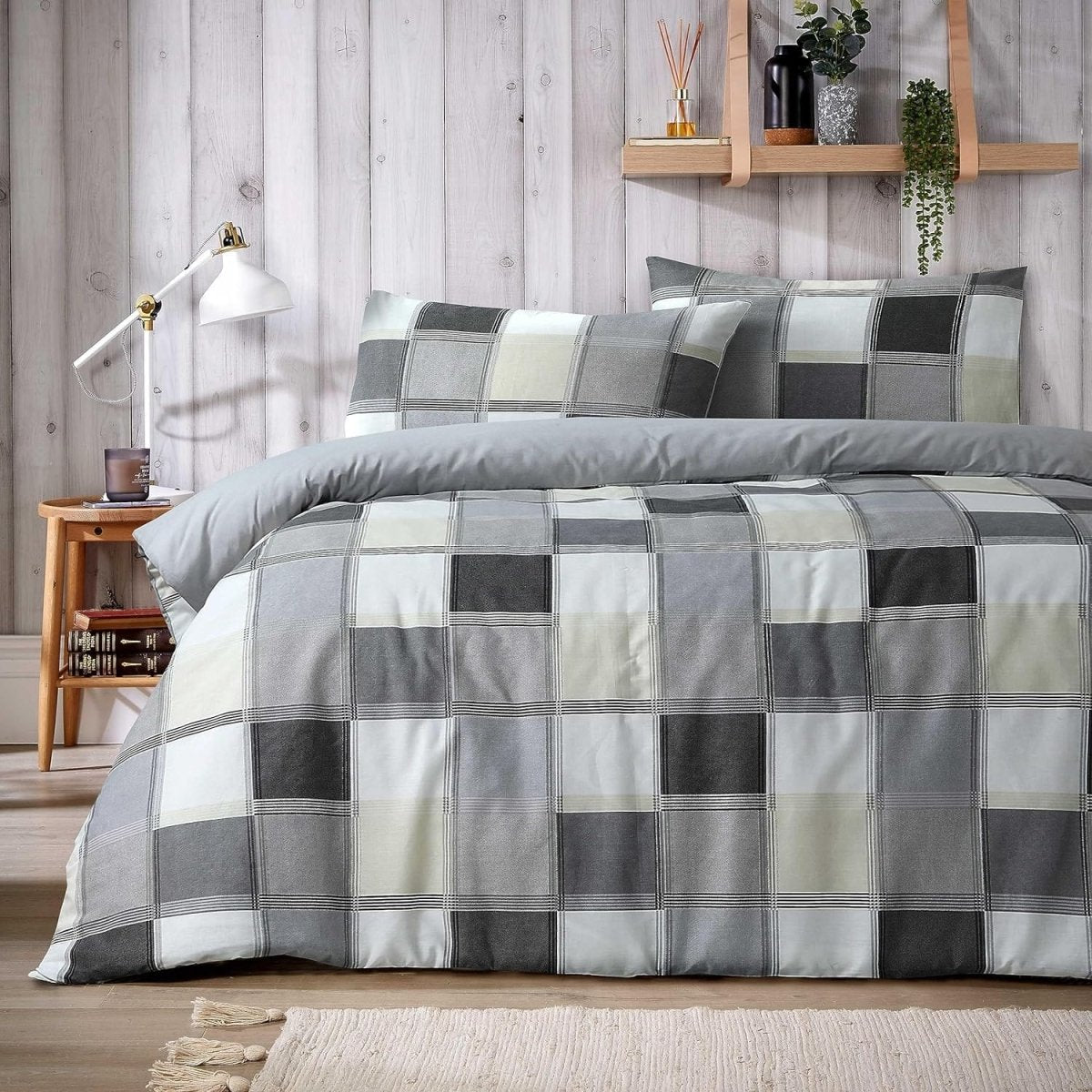OLIVIA ROCCO Glencoe Check Duvet Cover Set Reversible Polycotton With Pillowcases - Joe’s Haven