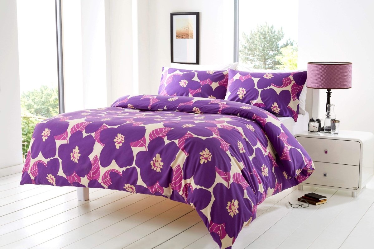 OLIVIA ROCCO Bloomsbury Floral Poppy Cotton Rich King Size Duvet Set With Pillowcases - Joe’s Haven