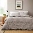 OLIVIA ROCCO Pintuck Natural Microfibre Duvet Cover Set With Pillowcases Easy Care - Joe’s Haven