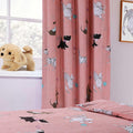 OLIVIA ROCCO Pink Dog Print Duvet Cover Set With Matching Curtains Cotton Blend Bedding - Joe’s Haven