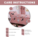 OLIVIA ROCCO Pink Dog Print Duvet Cover Set With Matching Curtains Cotton Blend Bedding - Joe’s Haven