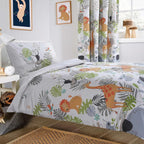 OLIVIA ROCCO Kids Safari Jungle Animal Print Duvet Cover Set With Pillowcase Soft Cosy - Joe’s Haven