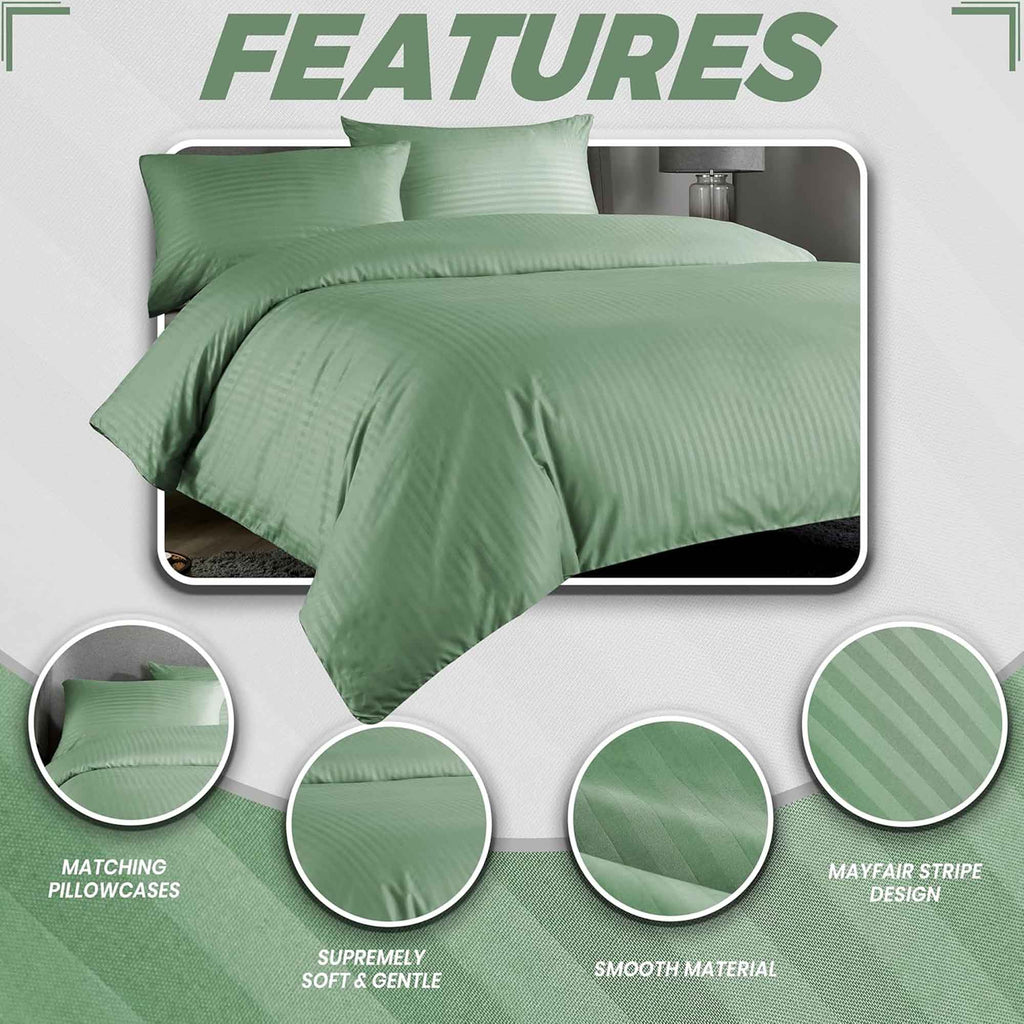 OLIVIA ROCCO Mayfair Stripe Satin Reversible Duvet Cover Set With Comforter Multiple - Joe’s Haven