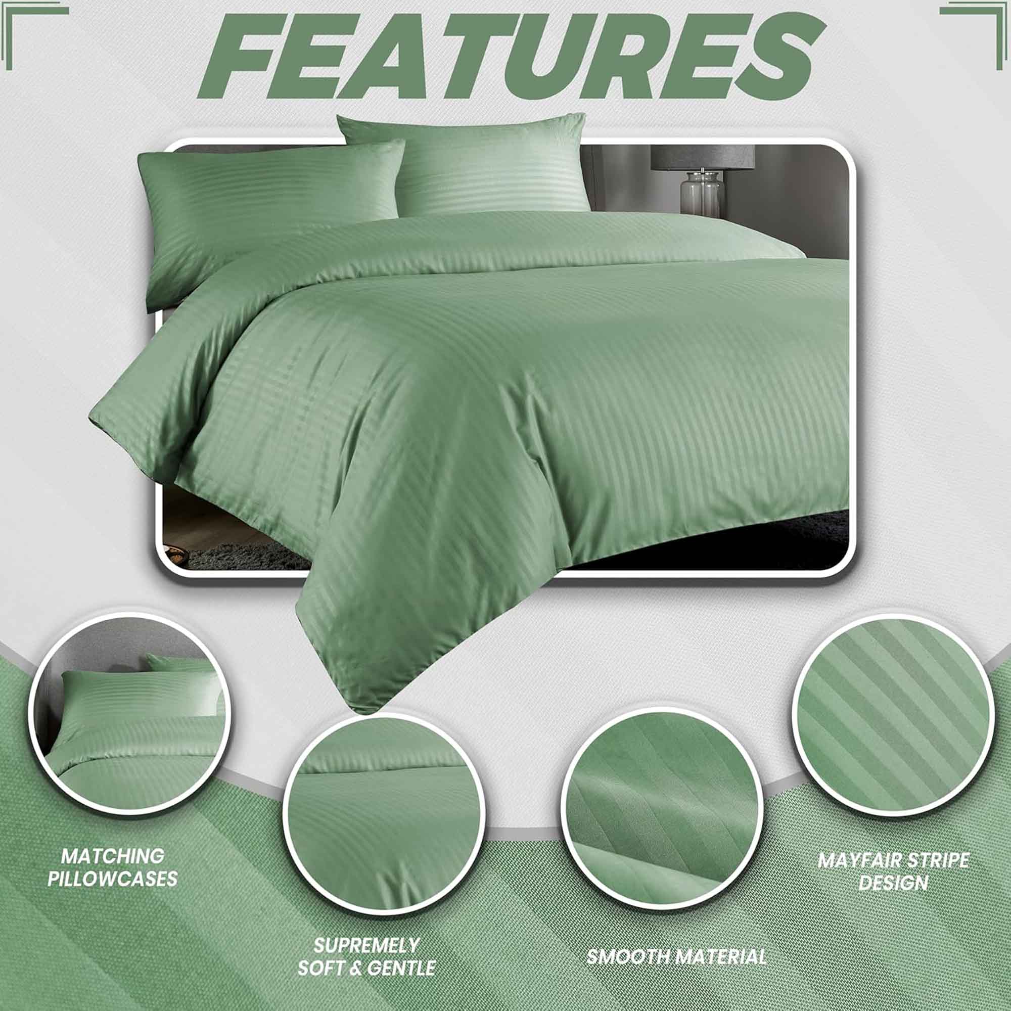 OLIVIA ROCCO Mayfair Stripe Satin Reversible Duvet Cover Set With Comforter Multiple - Joe’s Haven