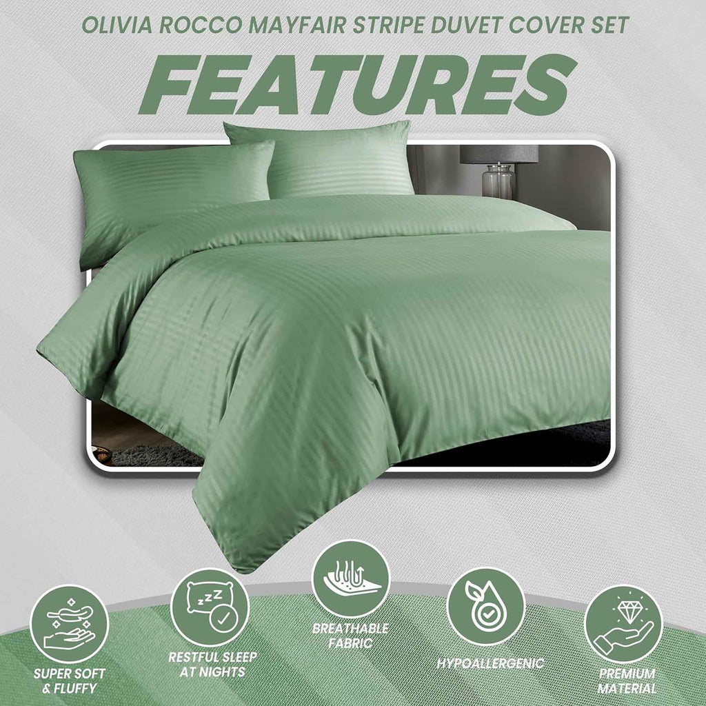 OLIVIA ROCCO Mayfair Stripe Satin Reversible Duvet Cover Set With Comforter Multiple - Joe’s Haven