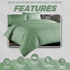 OLIVIA ROCCO Mayfair Stripe Satin Reversible Duvet Cover Set With Comforter Multiple - Joe’s Haven