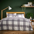 OLIVIA ROCCO Alba Grey Super Soft Flannel Duvet Cover Set With Pillowcases Easy Care - Joe’s Haven