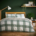 OLIVIA ROCCO Alba Sage Green Super Soft Flannel Duvet Cover Set With Pillowcases Easy Care - Joe’s Haven